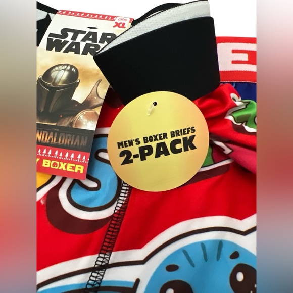 NWT Star Wars Christmas Mens Underwear Briefs Crazy Boxer Mandalorian XL Pack 2 - Picture 5 of 5